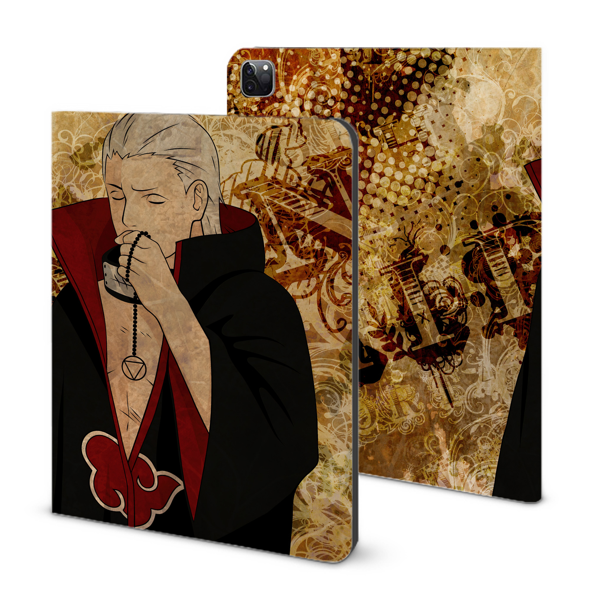 （画像用） NARUTO -ナルト- NARUTO -ナルト- 疾風伝 IPad ケース ブック型 PUレザー TPU 耐衝撃 軽量 薄型 ペン収納なし 全面保護 IPad 各モデル対応